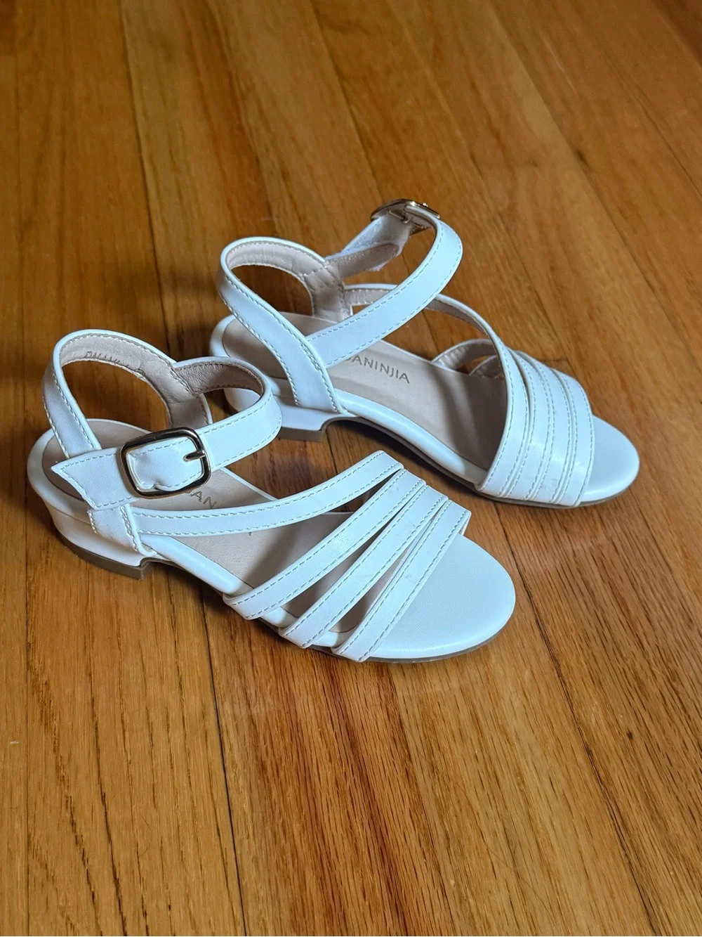 Pandaninjia toddler girl sandals low heel princess shoes